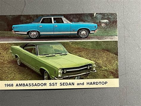 1968 Amc American Motors Ambassador Sst Sedan Hardtop Postcard Rare Ebay