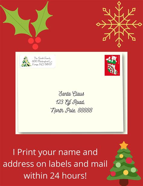 Holiday Return Address Labels - Etsy