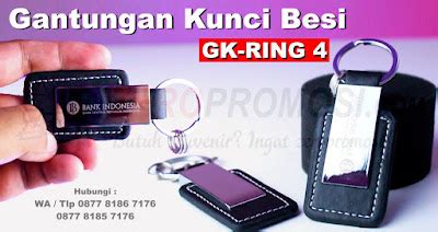 Souvenir Gantungan Kunci Besi Kombinasi Kulit GK RING 4 Ganci Besi