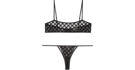 Gucci GG Tulle Lingerie Set In Black Lyst UK