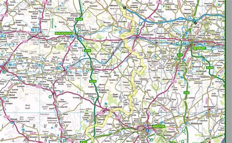 map of Wiltshire, a county in England, UK. This map covers the city of ...