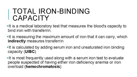 QUANTITATIVE DETERMINATION OF SERUM IRON UNSATURATED IRON BINDING