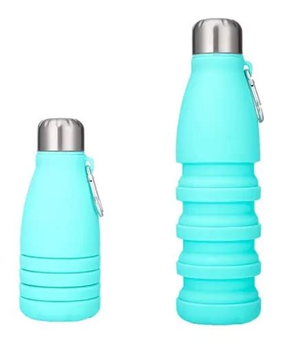 Botella Termica Plegable De Silicona 550ml Deportiva Acero Color