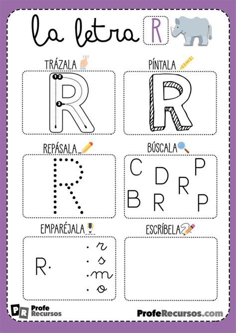 Ficha Lectoescritura Letra R