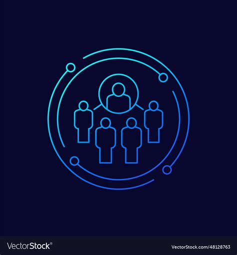 Coordinating People Coordinator Icon Line Design Vector Image