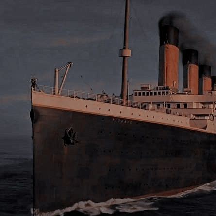 Photo Of The Titanic In James Cameron S Film On The Bow Are Jack