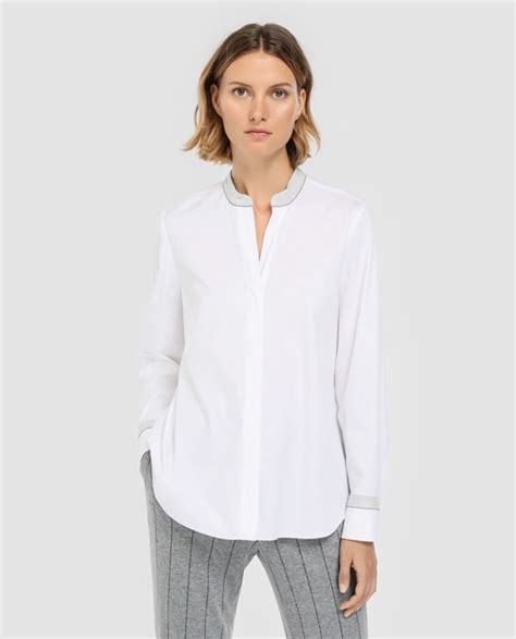 El Corte Inglés Woman Limited Womens White Blouse With Contrasting Collar And Cuffs · Fashion