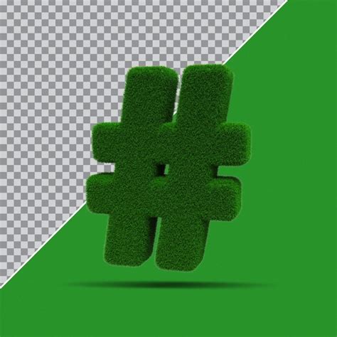 Symbole 3d De L Herbe PSD Premium