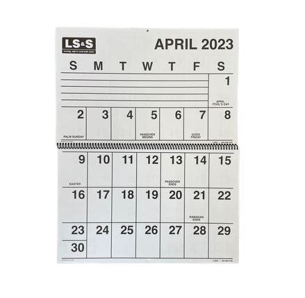 Extra Large Print Calendar – Medical Products Supplies