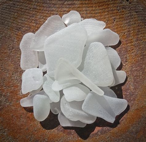 Bulk Genuine Sea Tumbled Sea Glass Frosty White Etsy