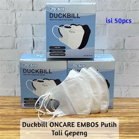 Jual Masker Duckbill Dewasa Emboss Oncare Mix Warna Warni Hitam Putih