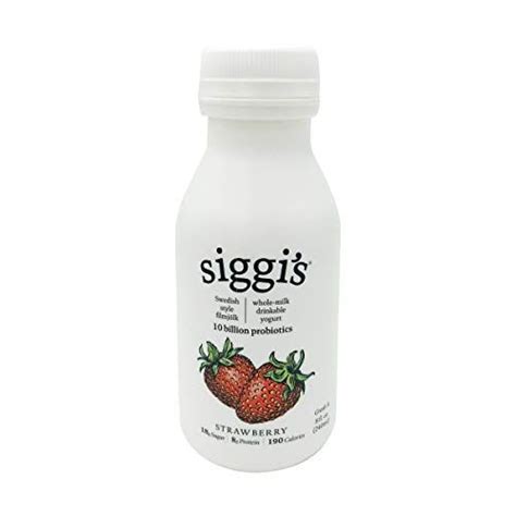 Siggis® Probiotic Drinkable Whole Milk Yogurt Strawberry 8 Oz Single Serving Only 5