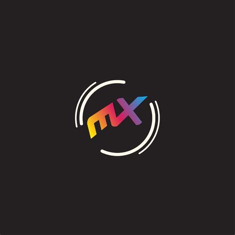 Logotipo De Texto De Color Degradado Mx Vector Premium