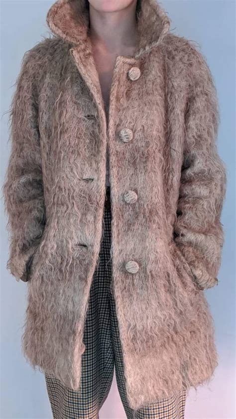 Mohair Shaggy Coat S S Mohair Wool Coat Vintage Womens Etsy