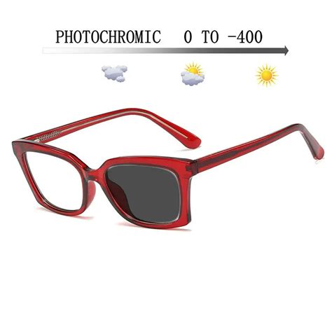 New Myopia Sunglasses Photochromic Finished Men Women Myopia Eyeglasses Frame With Color Lens