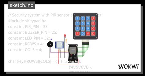 Security System Pir Buzzer Wokwi Esp Stm Arduino Simulator