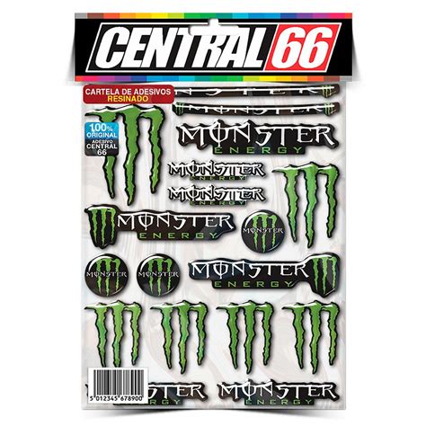 Cartela Adesivos Patrocinios Resinada Moto Gp M P Monster Central