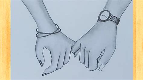 Easy Holding Hands Drawing