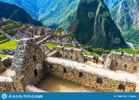 View Of The Ancient City Of Machu Picchu Peru Stock Image Image Of