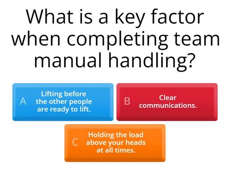 Team Manual Handling Quiz