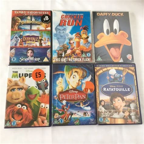 DVD BUNDLE RATATOUILLE Peter Pan Muppets Daffy Duck Chicken Run