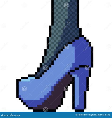 Vector Pixel Art High Heels Fashion Stock Vector Illustration Of Walk High 125311491