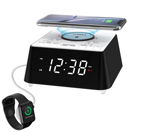 ITOMA Dual Alarm Clock With Bluetooth FM Radio LED Display Wireless