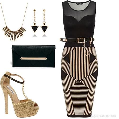 Black And Gold Women S Outfit ASOS Fashion Finder Fashion Party