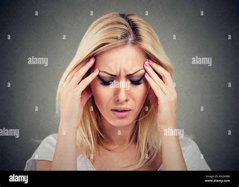 Closeup Portrait Sad Woman With Worried Stressed Face Expression