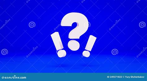 Question And Two Exclamations Mark With Blue Background Stock