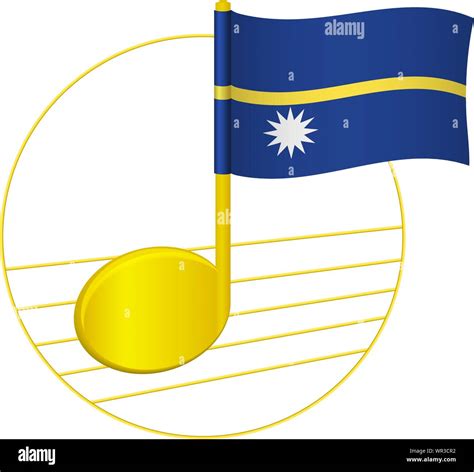 Nauru bandera y nota musical La música de fondo La bandera nacional