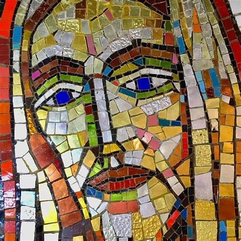 Mosaic Art Mosaic Tiles Blind Eyes Jesus Face Restoration Services