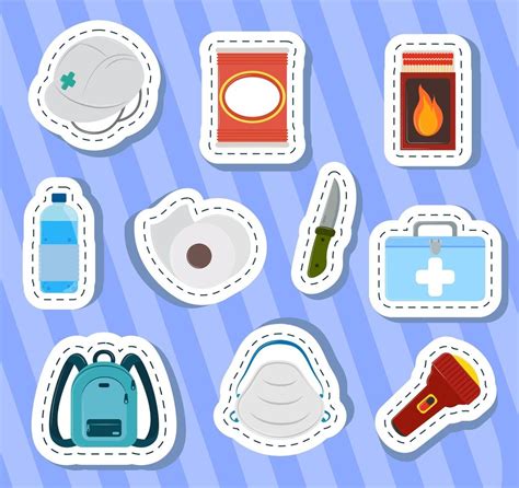 disaster preparedness stickers 6101480 Vector Art at Vecteezy