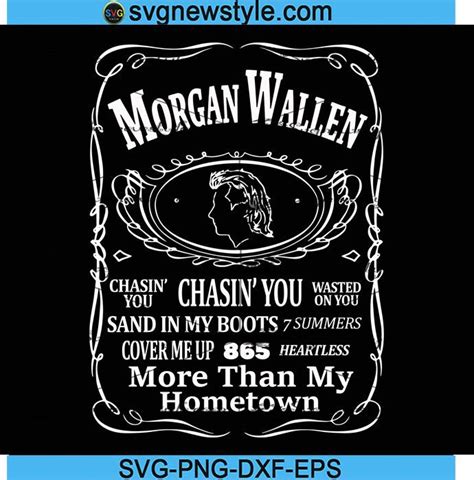 Morgan Wallen Svg Jack Daniels Svg Cover Me Up Morgan Wallen Svg Png