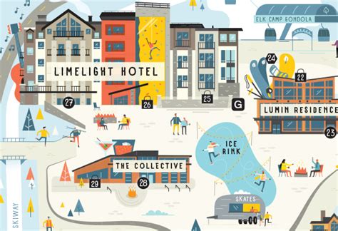 Snowmass Base Village Map | Shaw Nielsen Illustration