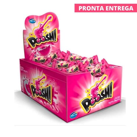 Caixa De Chiclete Poosh Sabor Tutti Frutti C 40 Un Shopee Brasil