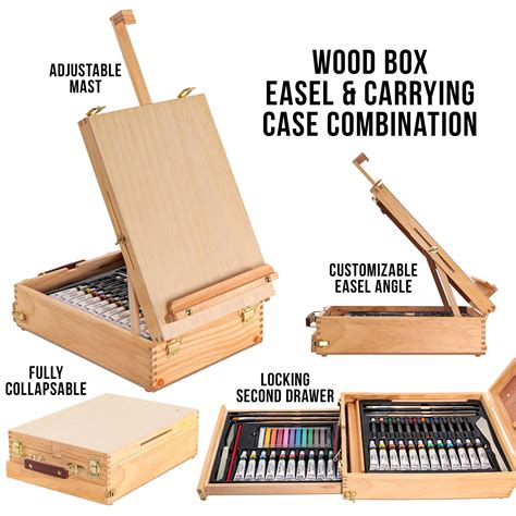 Buy Us Art Supply Piece Wood Box Easel Painting Set Box Easel