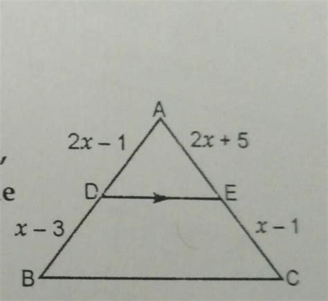 In The Adjoining Figure DE BC Find The Value Of X Brainly In