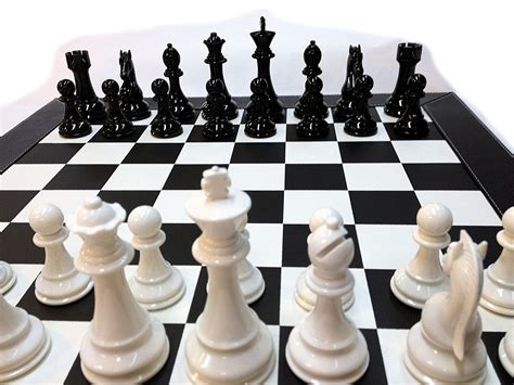 Out Of Stock 21 Leatherette Black And White Tournament Chess Set