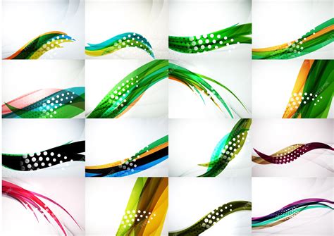 Premium Vector Set Of Abstract Backgrounds Smooth Blurred Waves