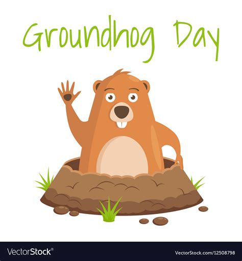 Groundhog day celebratory background Royalty Free Vector