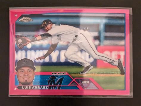 Topps Chrome Pink Refractor Luis Arraez Miami Marlins Ebay