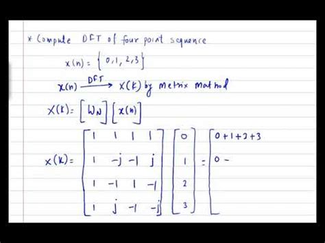 DFT Example By Matrix Method YouTube