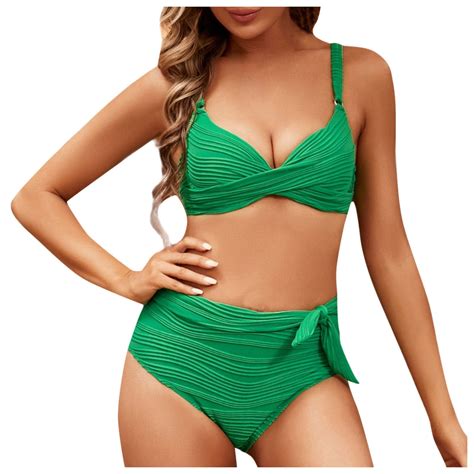 Sngxgn Women S Piece Bikini Set Wireless Swimsuit High Waisted