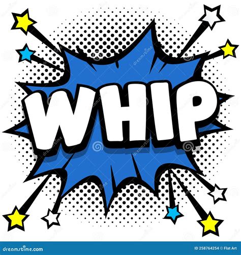 Whip Pop Art Comic Speech Bubbles Book Sound Effects Stock Vector