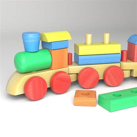 Wooden Train Model - TurboSquid 1944138