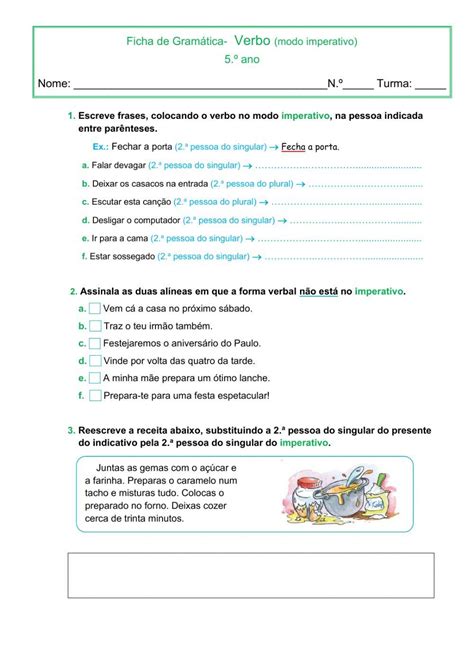 Gramática Modo Imperativo Worksheet Live Worksheets