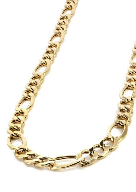 Gold Chain Mens Hollow Figaro Chain 10k Gold Frostnyc