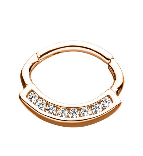 Rose Gold Pvd Airy Hinged Segment Ring