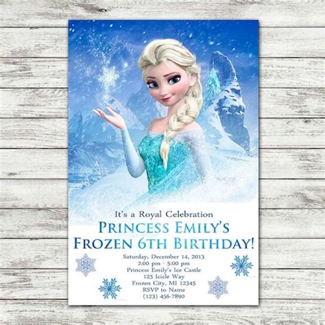 Frozen Birthday Party Invite Digital File Etsy